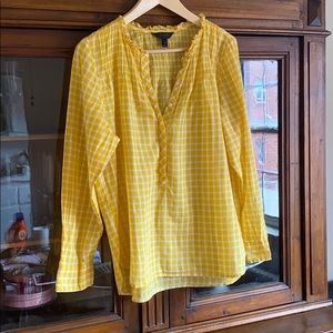 Yellow Gingham JCrew Blouse
